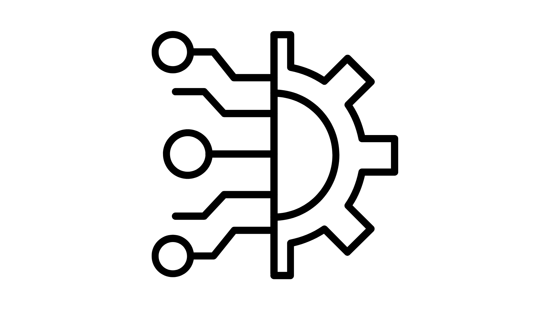 black and white icon symbolizing technology company